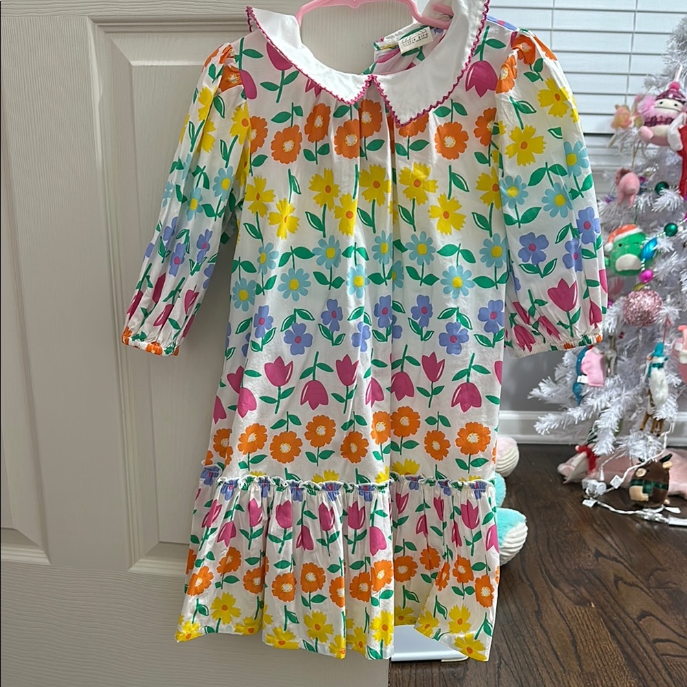 Floral Kids Dress with Multicolor Design